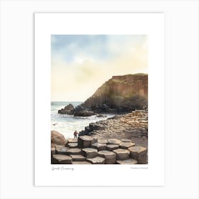 Giants Causeway, Northern Ireland 2 Watercolour Travel Poster Art Print