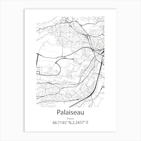 Palaiseau,France Minimalist Map Art Print