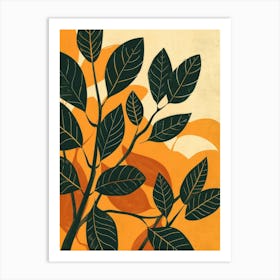 Orange Leaves Art Print