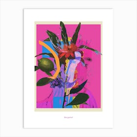 Bergamot 3 Neon Flower Collage Poster Art Print