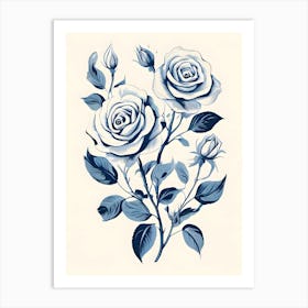 Blue Roses 1 Art Print