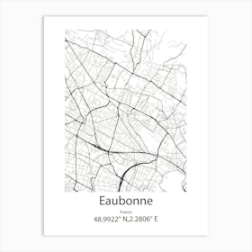 Eaubonne,France Minimalist Map Art Print