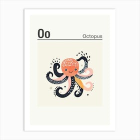 Animals Alphabet Octopus 1 Art Print