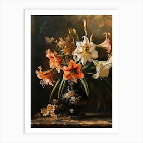 Baroque Floral Still Life Amaryllis 4 Art Print