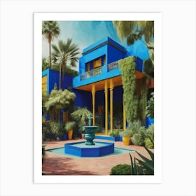 Blue House In Morocco jardin majorelle Art Print