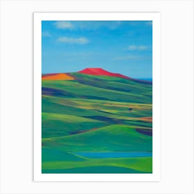 Timanfaya National Park Spain Blue Oil Painting 1  Art Print