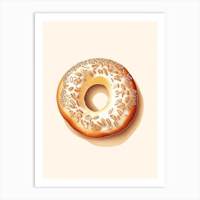 Thinly Sliced Bagels Toasted And Seasoned As A Crunchy Snack Marker Art 2 Art Print