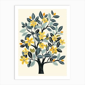 Balsam Tree Flat Illustration 1 Art Print
