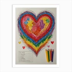 Heart Shaped Puzzle Art Print