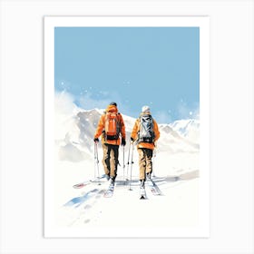 Cortina D Ampezzo   Italy, Ski Resort Illustration 0 Art Print