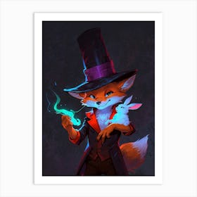 Fox In Top Hat Art Print