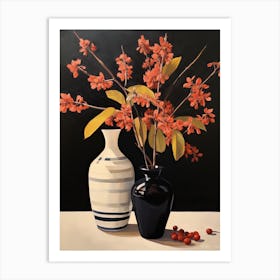 Bouquet Of Witch Hazel Flowers, Autumn Fall Florals Painting 3 Art Print