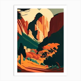 Zion National Park United States Of America Retro Art Print