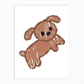 Cute Dog Doodle Art Drawing Art Print