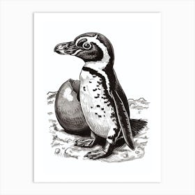 African Penguin Hatching 3 Art Print