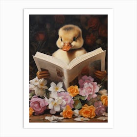Duckling Reading A Book 2 Art Print