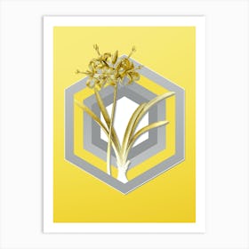 Botanical Guernsey Lily in Gray and Yellow Gradient n.068 Art Print
