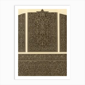 Arabic Art Pattern, Emile Prisses D’Avennes, La Decoration Arabe,Digitally Enhanced Lithograph From Own9 Art Print