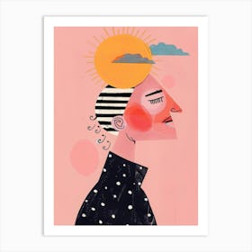 Illustration Of A Woman'S Head Art Print