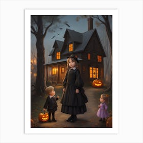 Halloween House In The Wood 4 Art Print