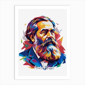 Friedrich Engels 02 Portrait WPAP Pop Art Art Print