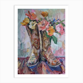 Cowboy Boots And Wildflowers 6 Art Print