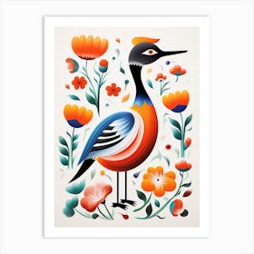 Scandinavian Bird Illustration Grebe 1 Art Print
