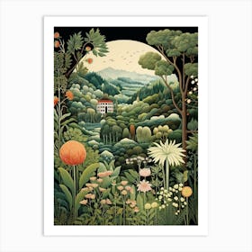 Kairakuen Japan Henri Rousseau S Style Rousseau 3 Art Print