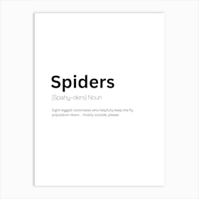 Spiders Definition Meaning Art Print