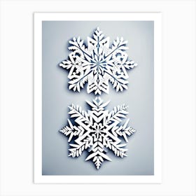 Intricate, Snowflakes, Retro Minimal 3 Art Print