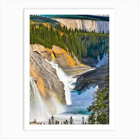 The Upper Falls Of The Yellowstone River, United States Majestic, Beautiful & Classic (1) Art Print