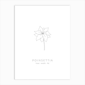 Poinsettia Birth Flower Art Print