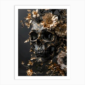 Skull With Flowers 1 Art Print