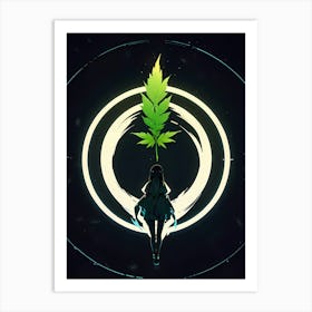 Girl With A Leaf Art Print