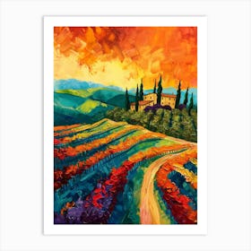 Sunset In Tuscany 5 Art Print