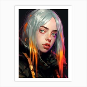 Billie Eilish Soft Futuristic Portrait 2 Art Print