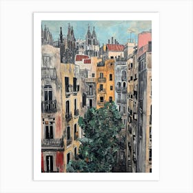 Kitsch Barcelona Painting 3 Art Print