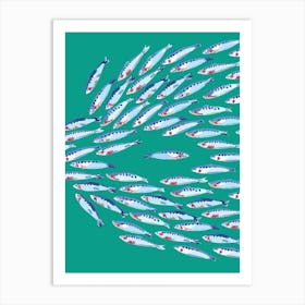 Fish Print Teal Turquoise Art Print