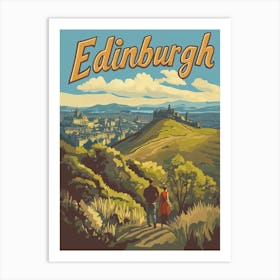 Aihrgdesign A Retro Travel Poster For Edinburgh Featuring Art 41336ee3 E10d 447b 8404 E297fb69679e 1 Art Print