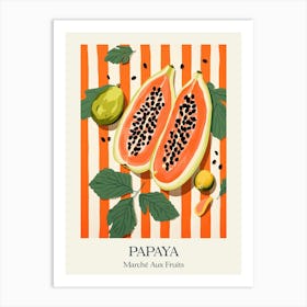 Marche Aux Fruits Papaya Fruit Summer Illustration 5 Art Print
