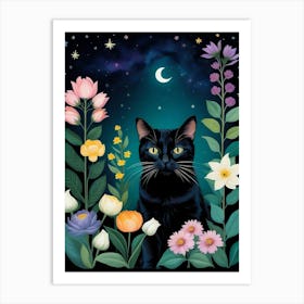 Cat In The Garden 12 Art Print