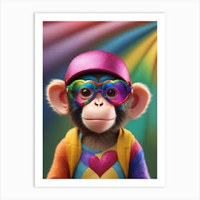 Monkey In Sunglasses 3 Art Print