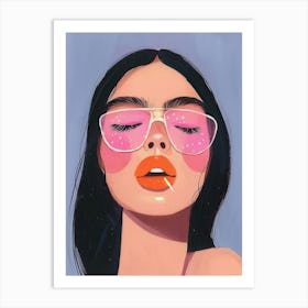 Sexy Girl With Glasses Art Print