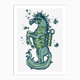 Scuba Diving Horse Art Print