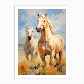 Horses Painting In Montana, Usa 3 Art Print