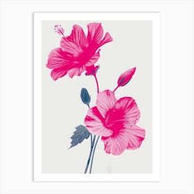 Hot Pink Hibiscus 1 Art Print