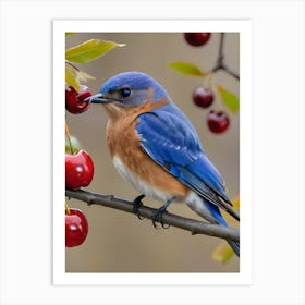 Eastern Bluebird-Reimagined 7 Art Print