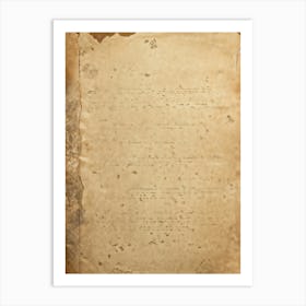 Antique Paper Exhibiting A Rustic Pattern Aged Sepia Tones With Gentle Creases And Worn Edges Hint (1) Art Print