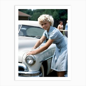 50's Style Community Car Wash Reimagined - Hall-O-Gram Creations 11 Art Print