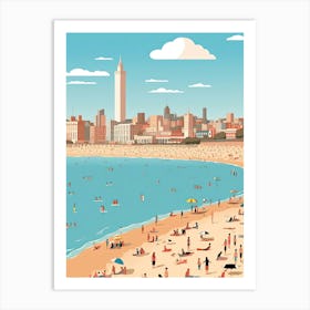 Brighton Beach, England, Graphic Illustration 4 Art Print